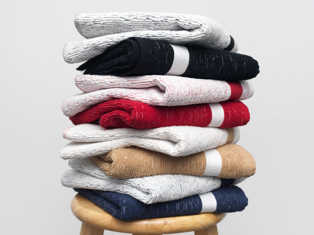 Dish Towel Ripple White/Red