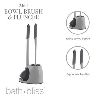 Toilet Brush & Plunger Set GRY