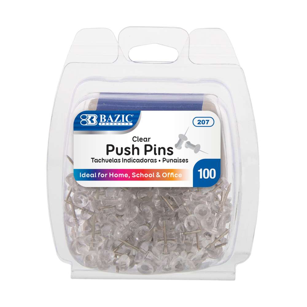 Push Pins Clear 100ct.