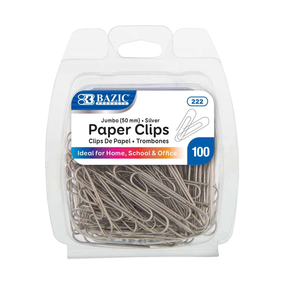 Paper Clips 50mm 100ct Colors