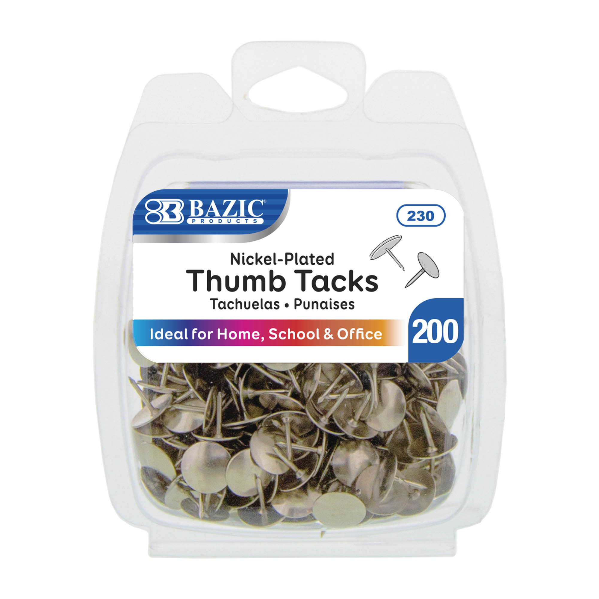 Thumbtacks Silve/Nickel 200ct.