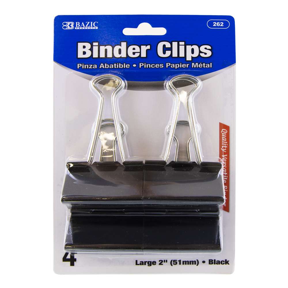 Binder Clips 2" Carded 4pk.