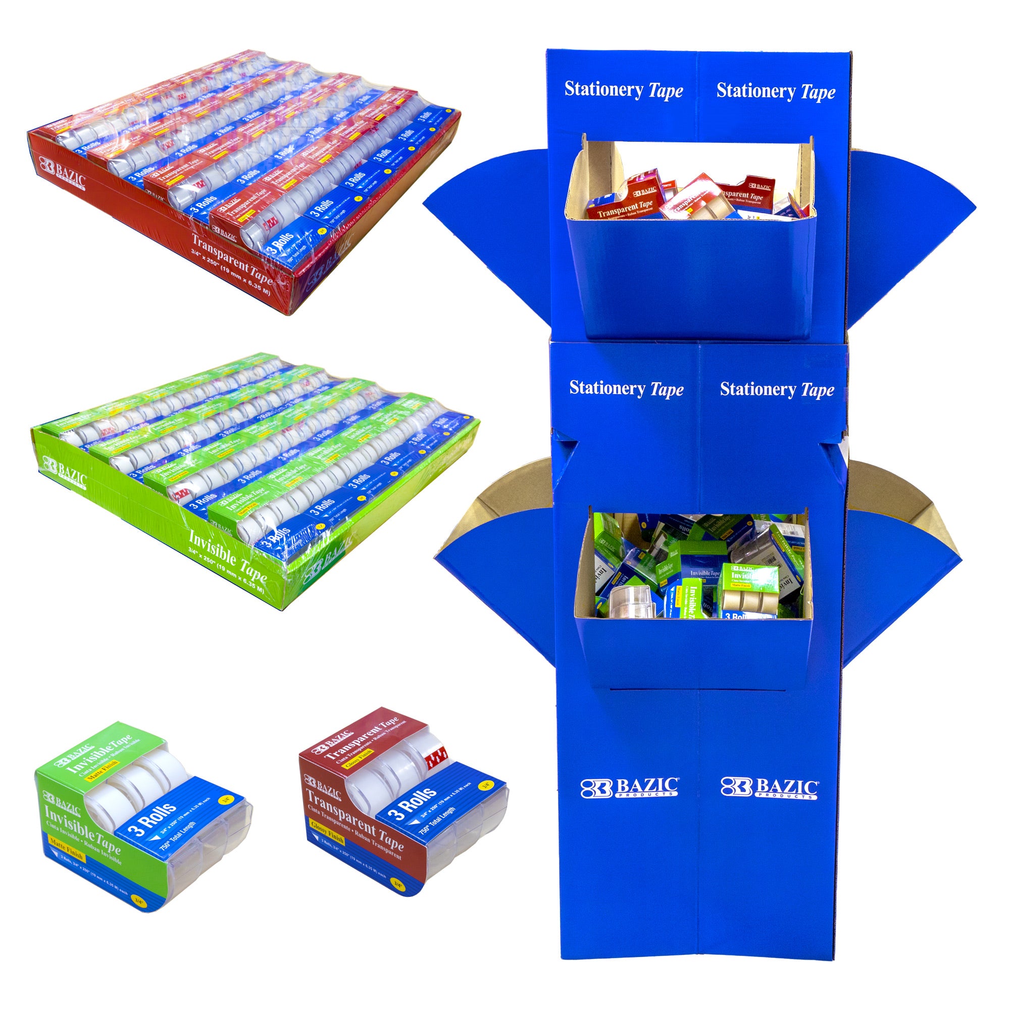 Transparent Tape 3pk. .75 x250