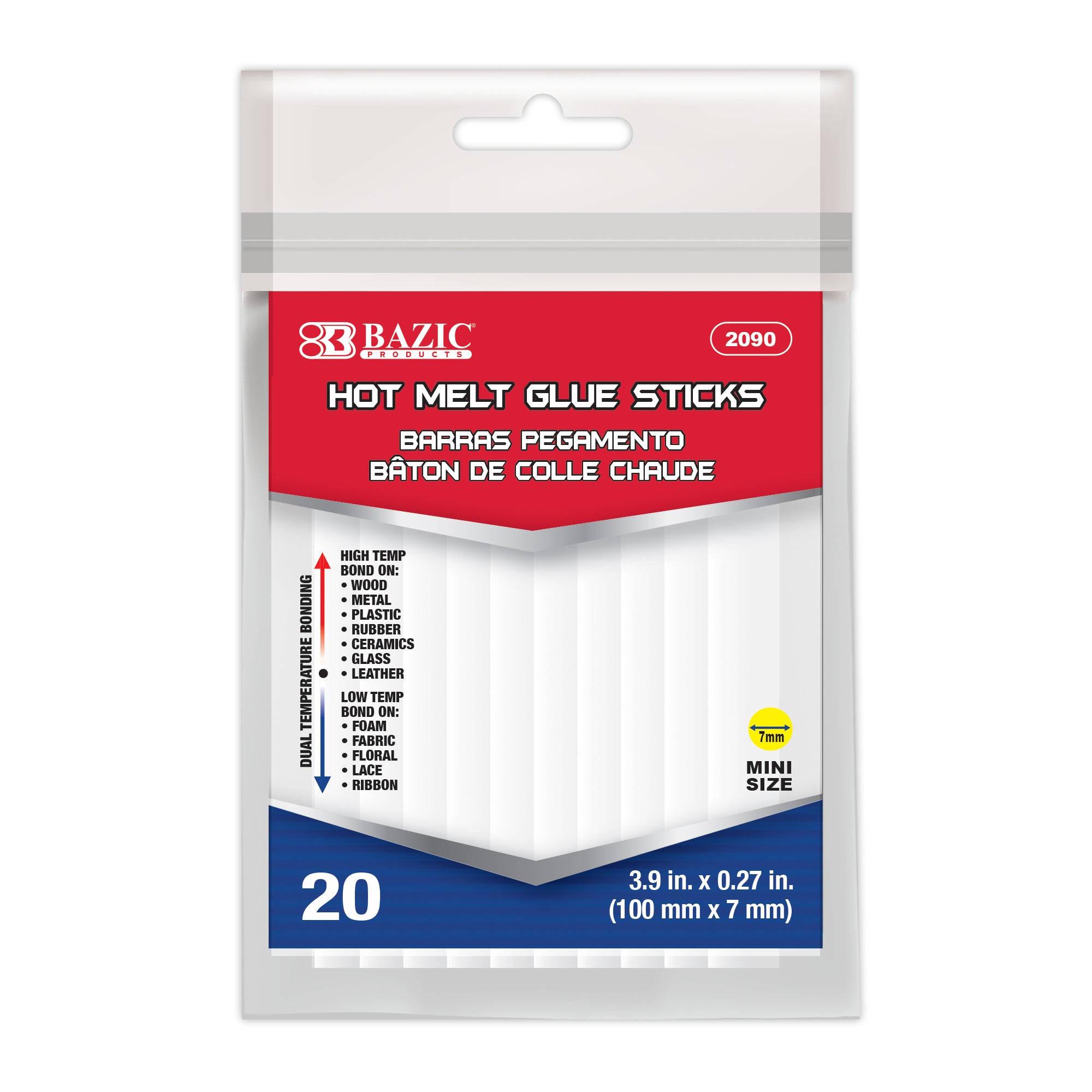 Glue Stick .27"x4" 20ct BAZIC