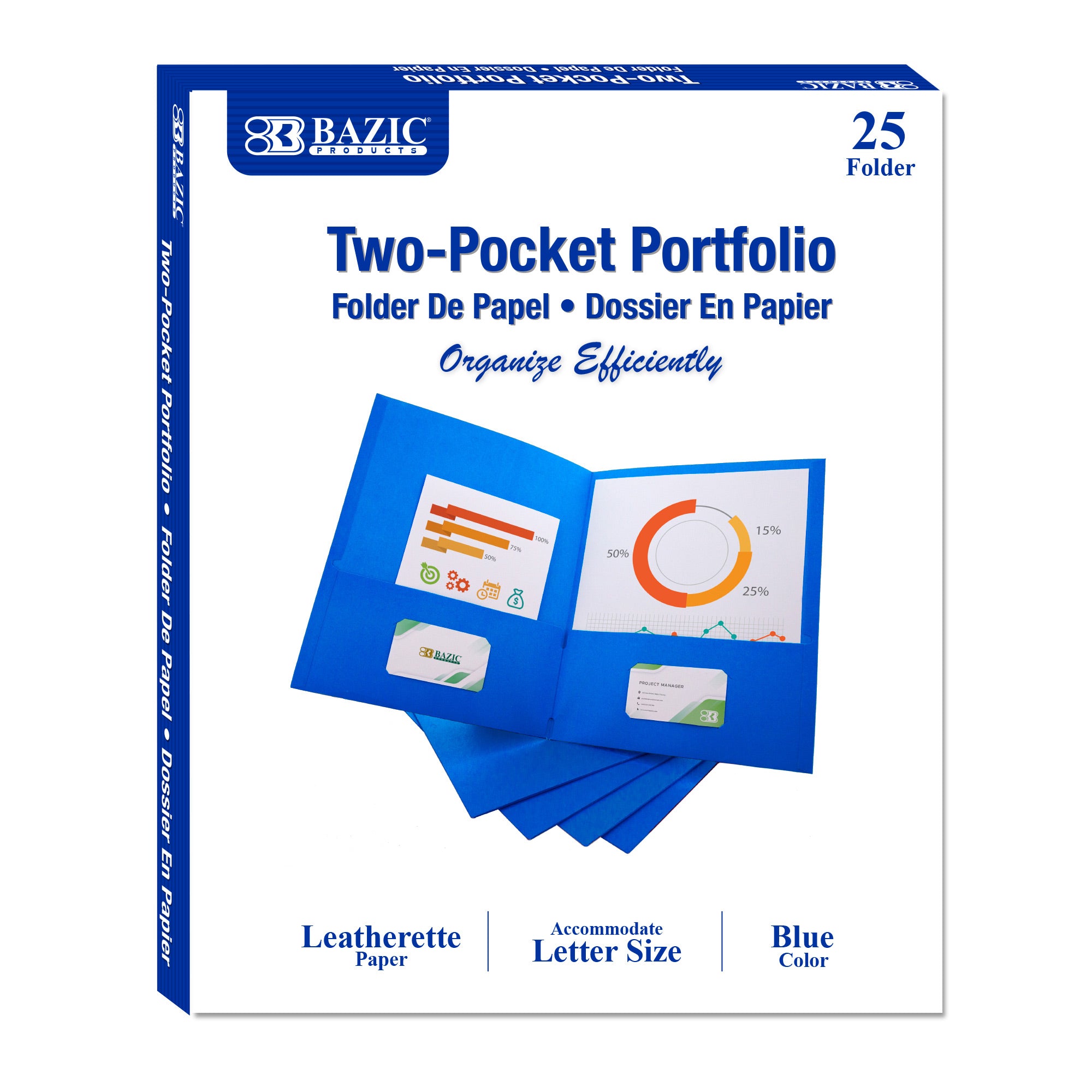 2 Pkt Folder-Blue Box of  25