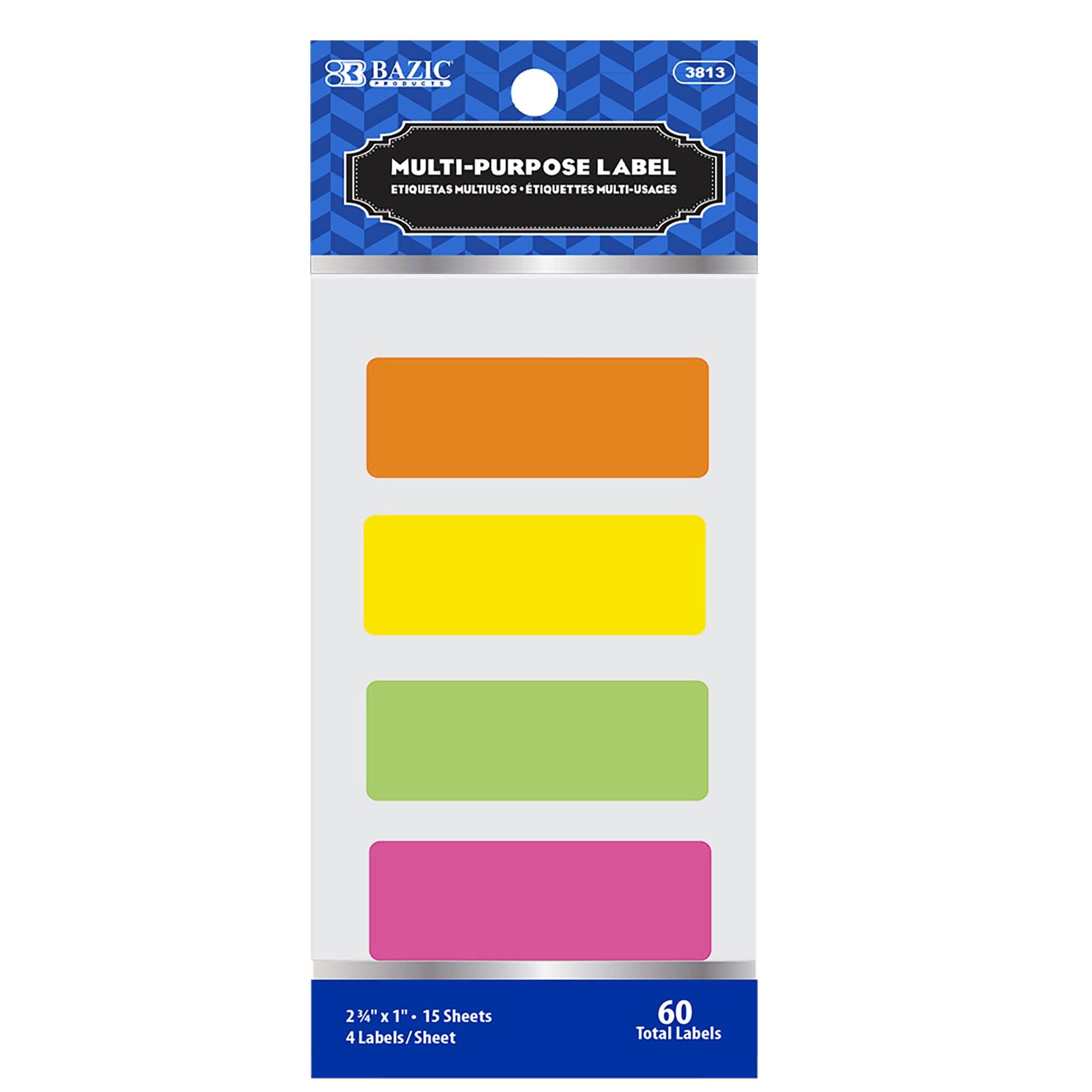 Label 2.75"x1 Fluorescent 60pk