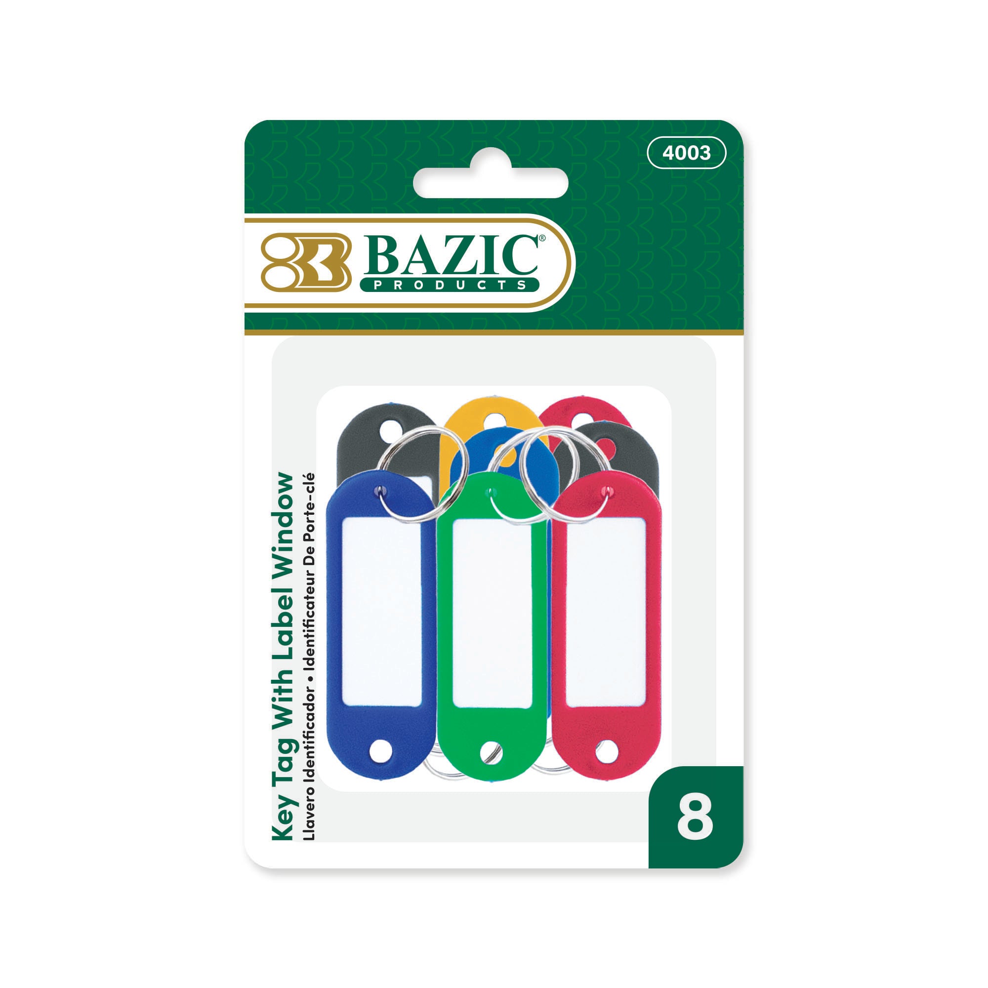 Plastic Key Tags w/Insert 8ct