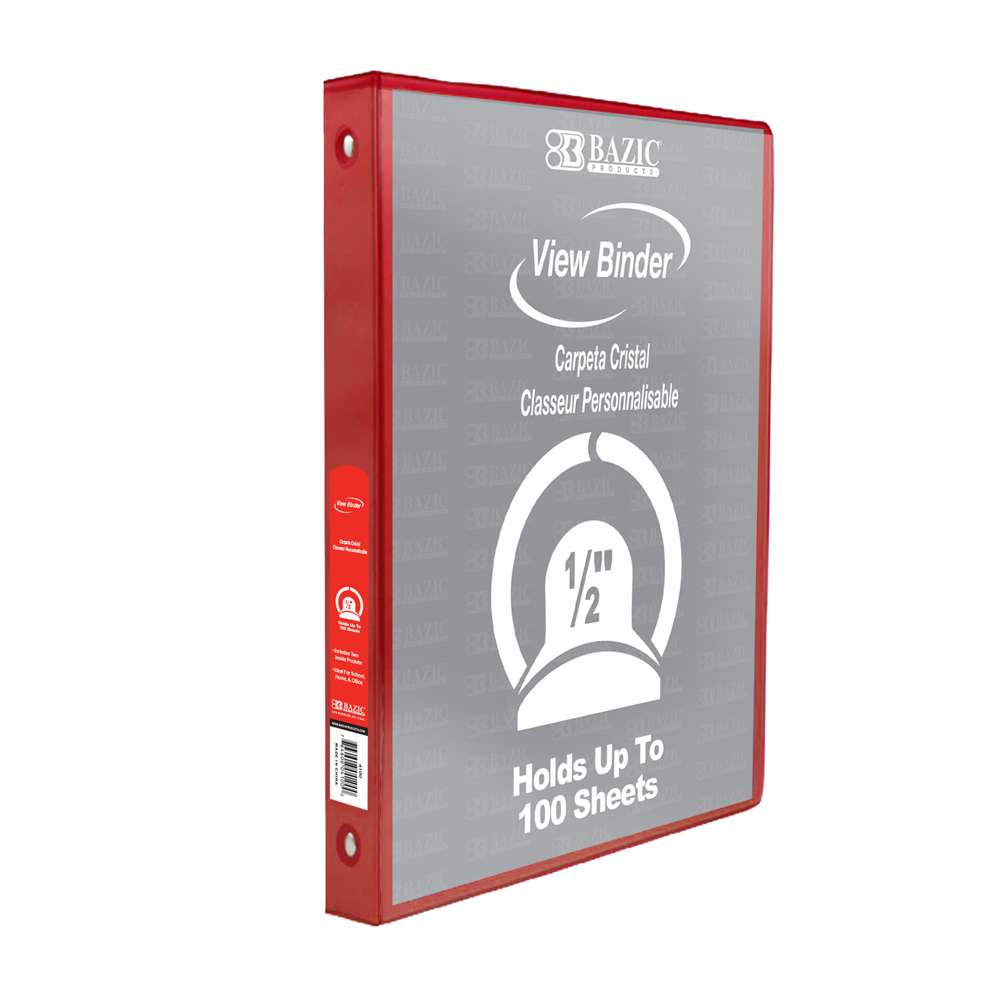 1/2" View Binder Red Bazic