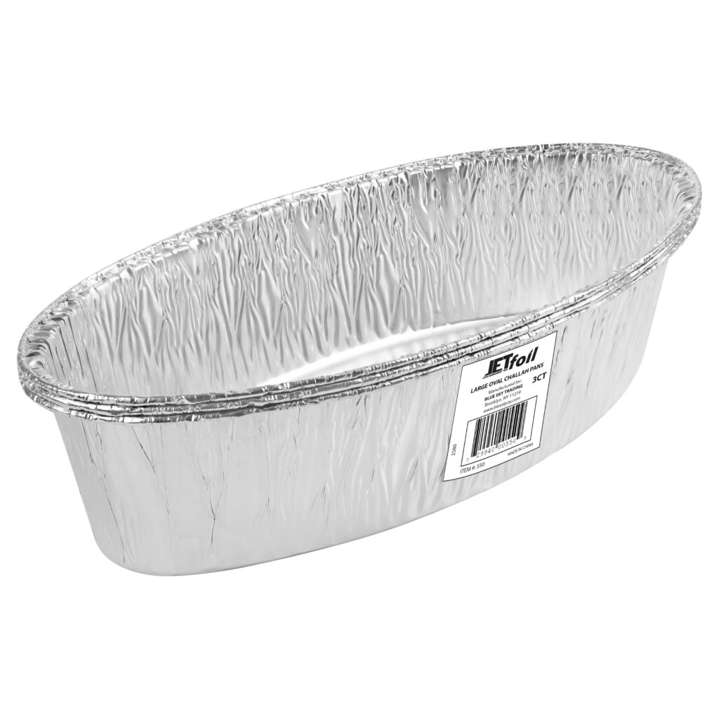 Foil Pan Challah Oval LRG 3pk