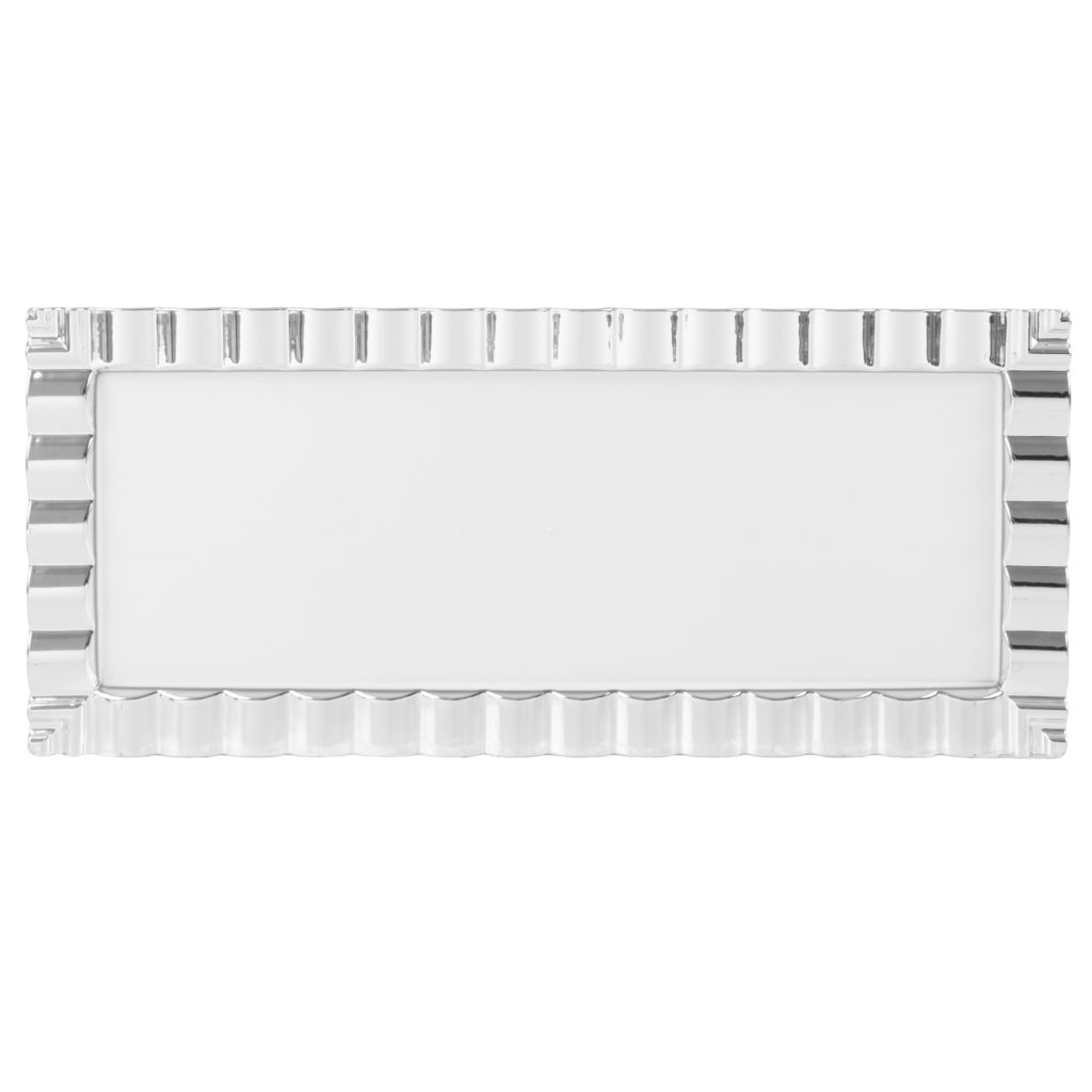 Party Tray 14"x6" WHT/SLV 2ct