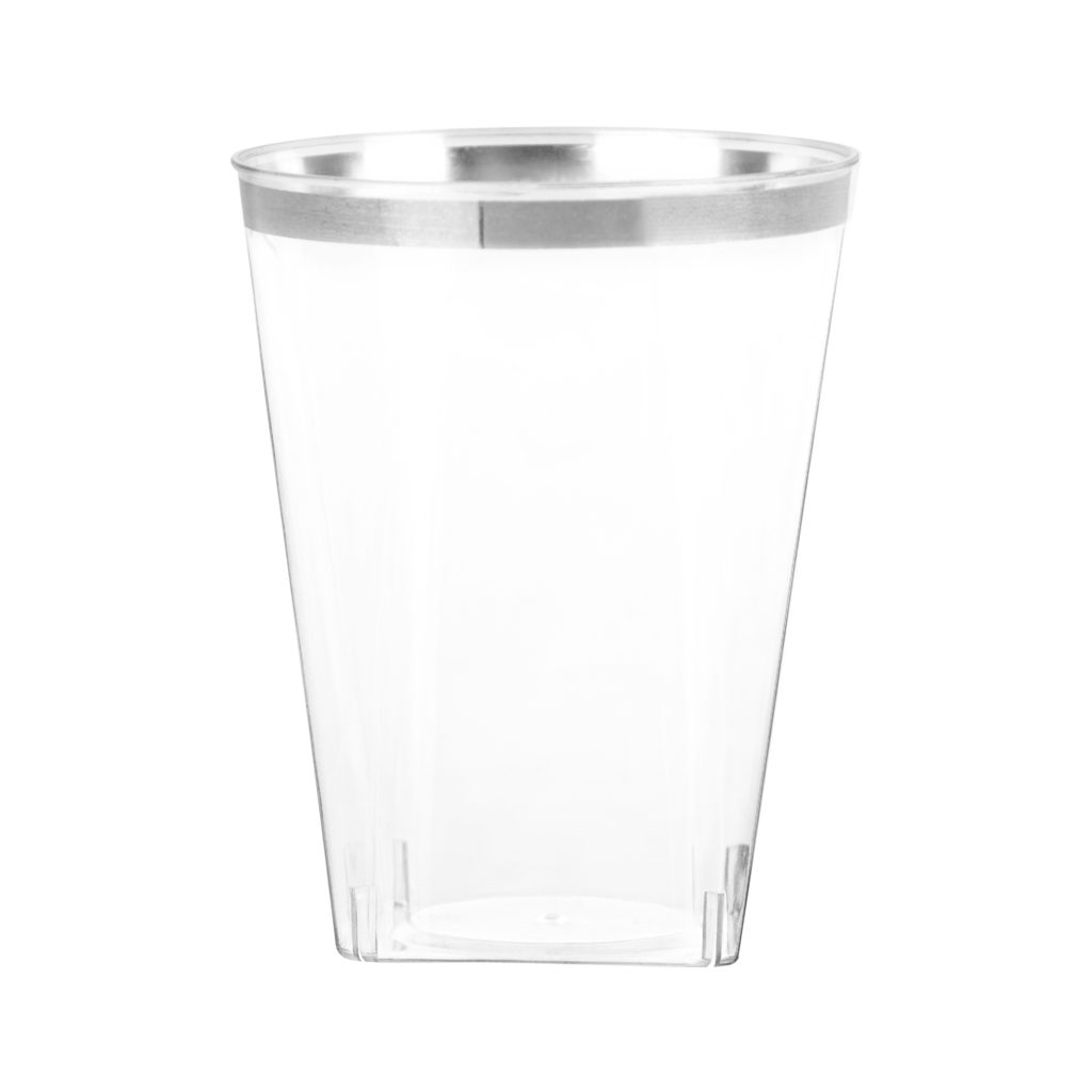 Tumbler 10oz Sq Silver Rim 20c