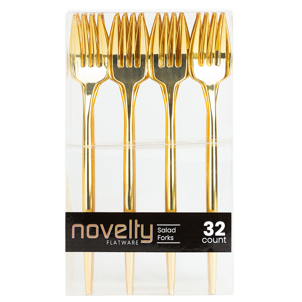 Novelty GOLD Salad Fork 32ct