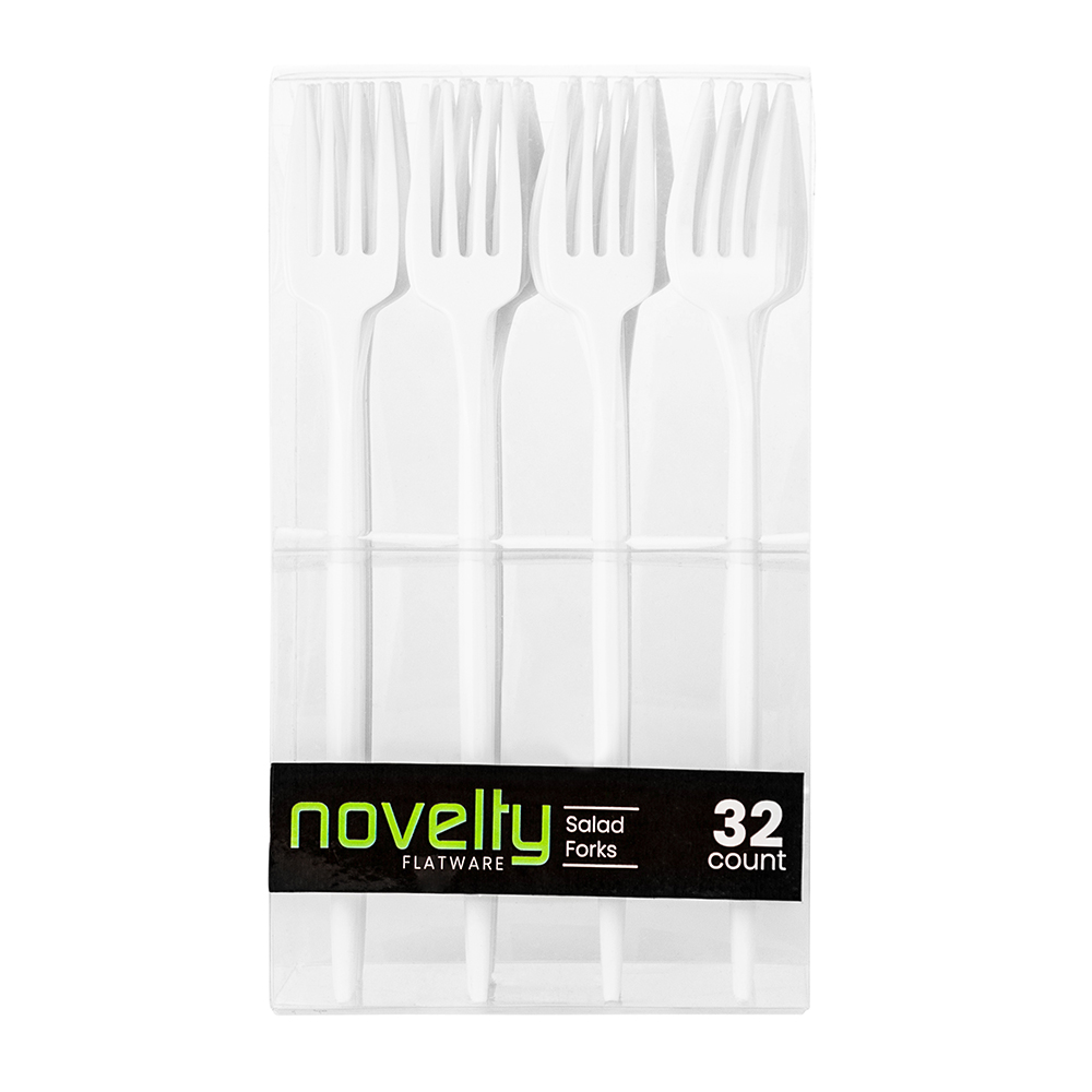 Novelty WHITE Salad Fork 32ct