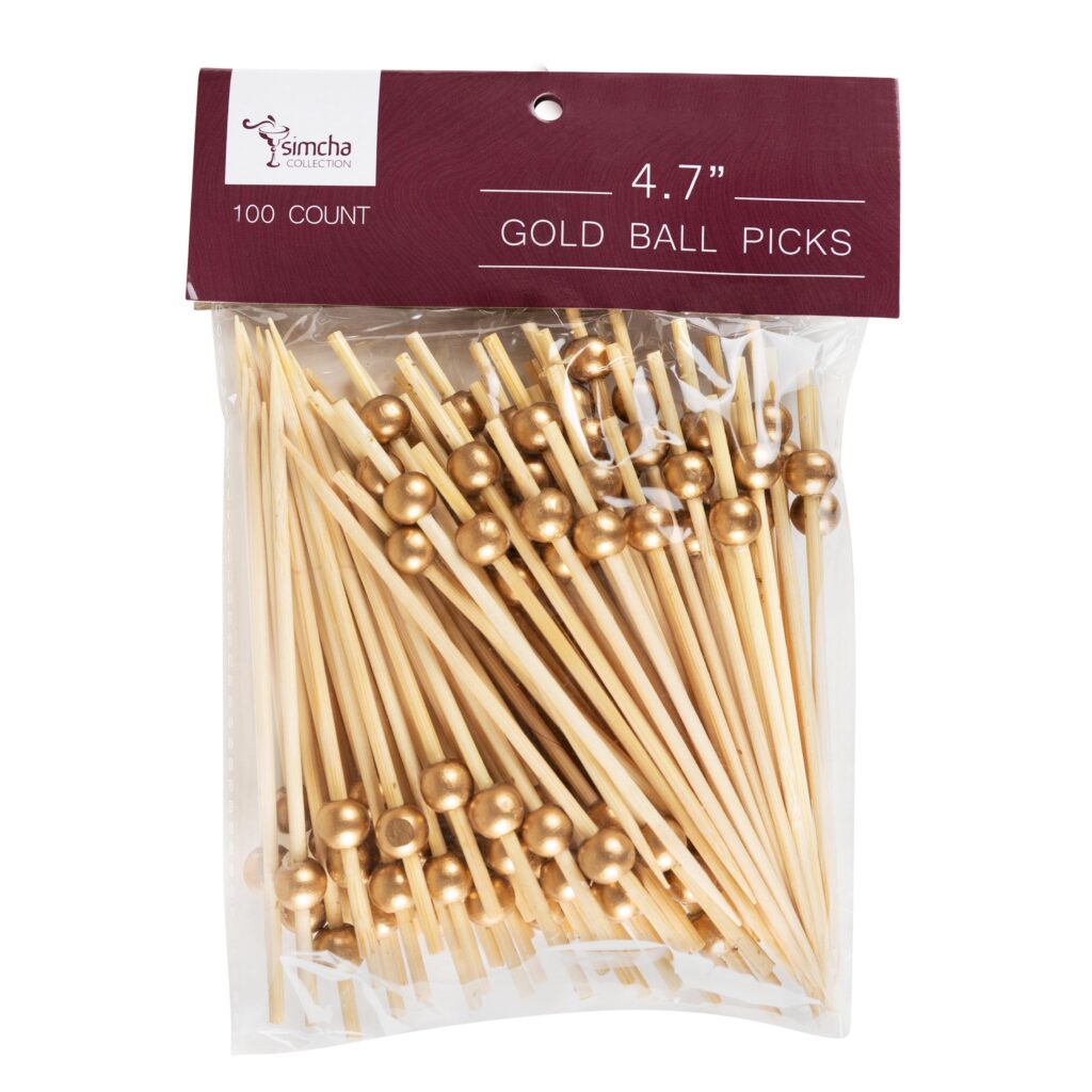 Gold Ball Picks 4.7" - 100ct.