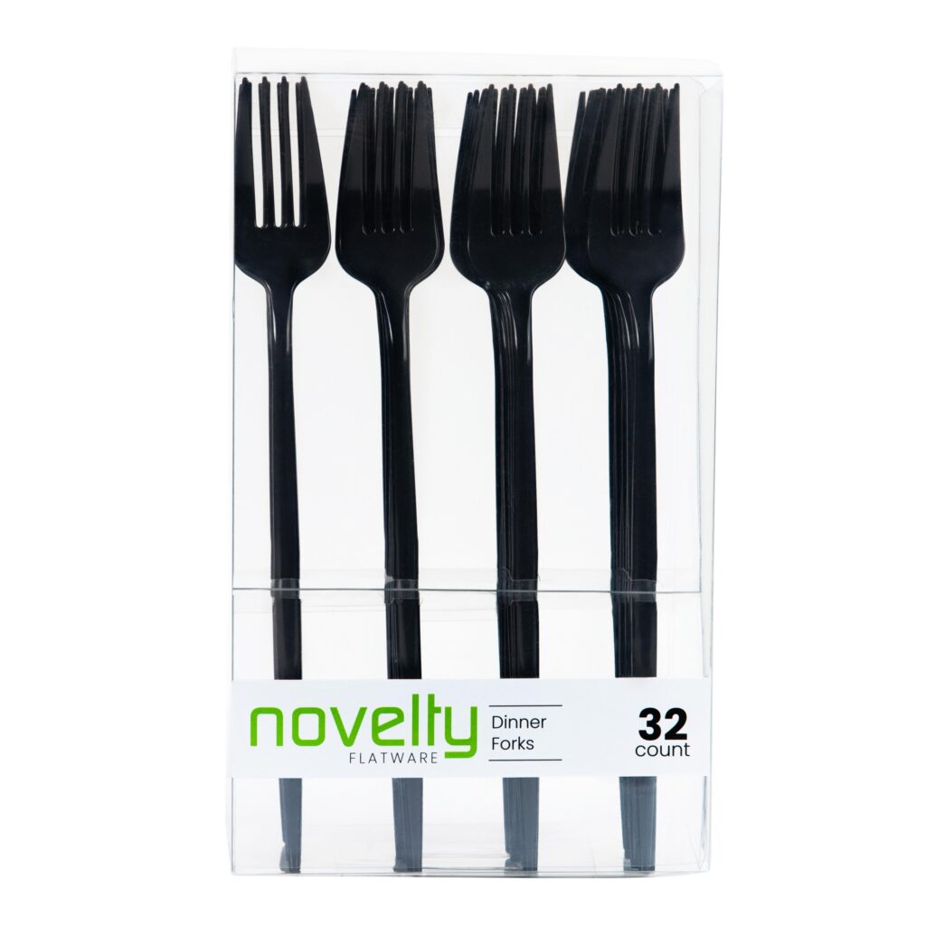 Novelty Black Dinner Fork 32ct