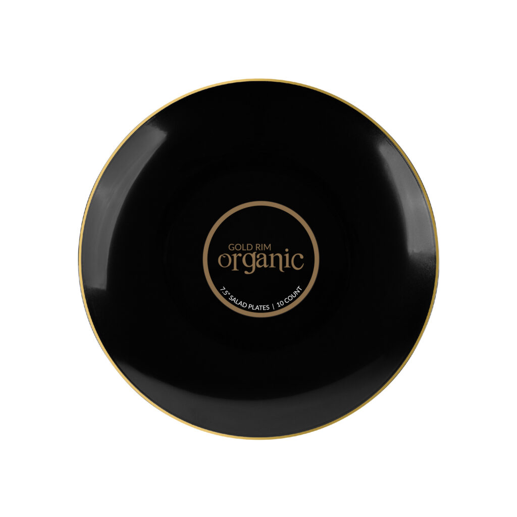 Organic 7.5" BlkWgoldRim-10ct