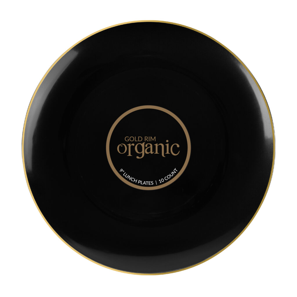 Organic 9" BlkWgoldRim-10ct