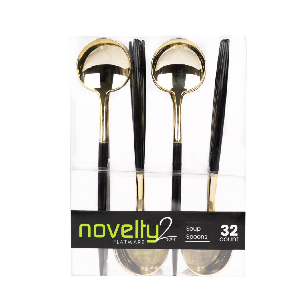 Novelty BLK/GLD Soup Spoon 32c