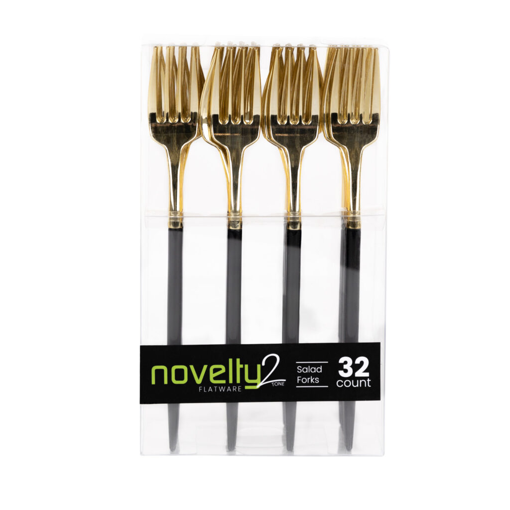 Novelty BLK/GLD Salad Fork 32