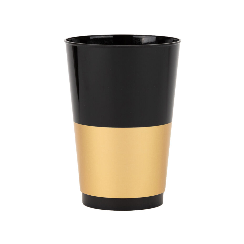 Tumbler 12oz.Black/Gold Band