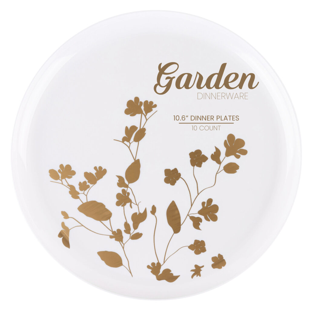 Garden 10.6" 10c GOLD Floral
