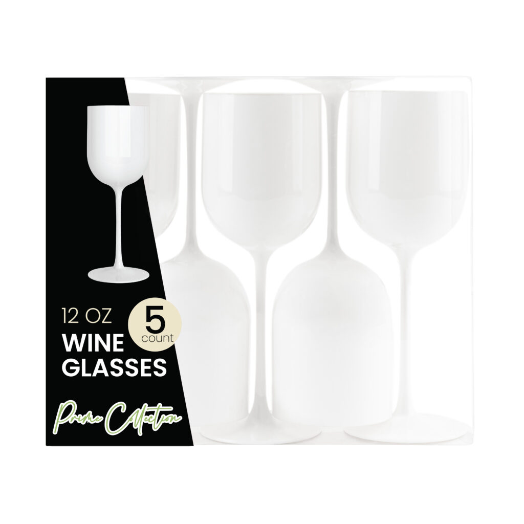 Wine Glass 12oz White 5ct