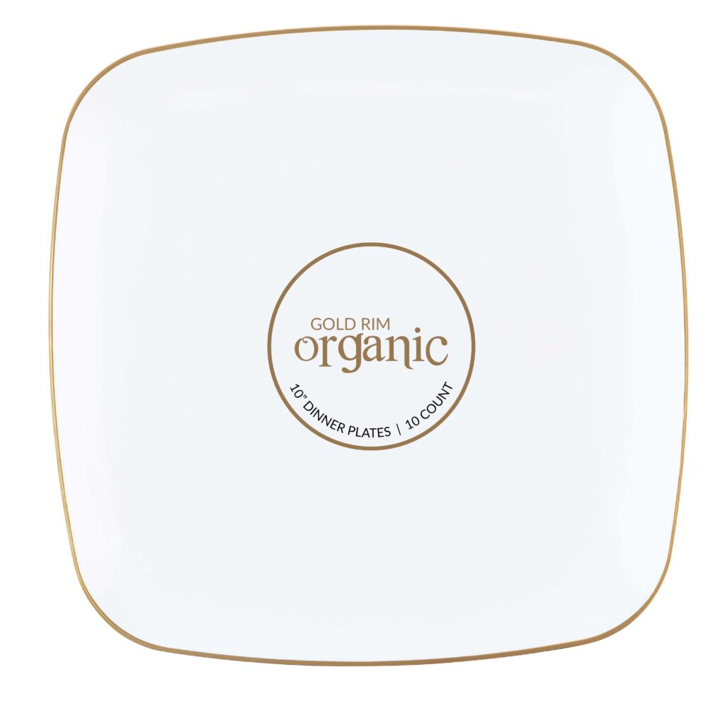 Organic Sq 10" 10c WHT/Gold Ri