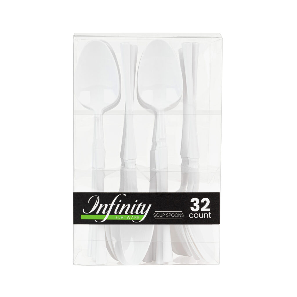 Infinity White Soup Spoon 32ct