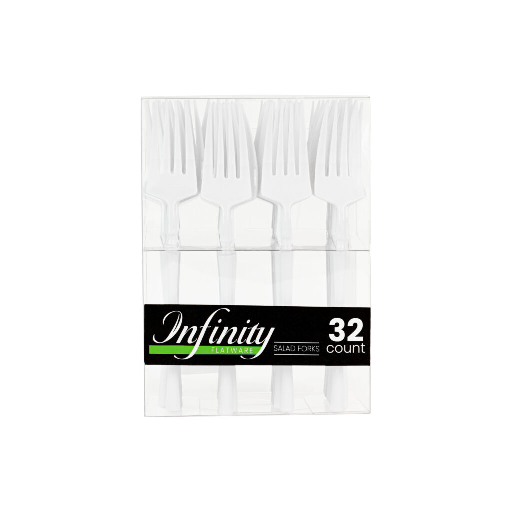 Infinity White Salad Fork 32ct