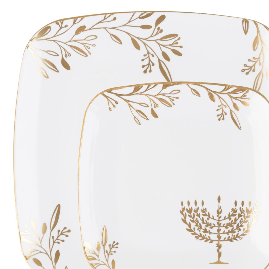 Plastic 6" Sq Wht/Gld 10c Chan