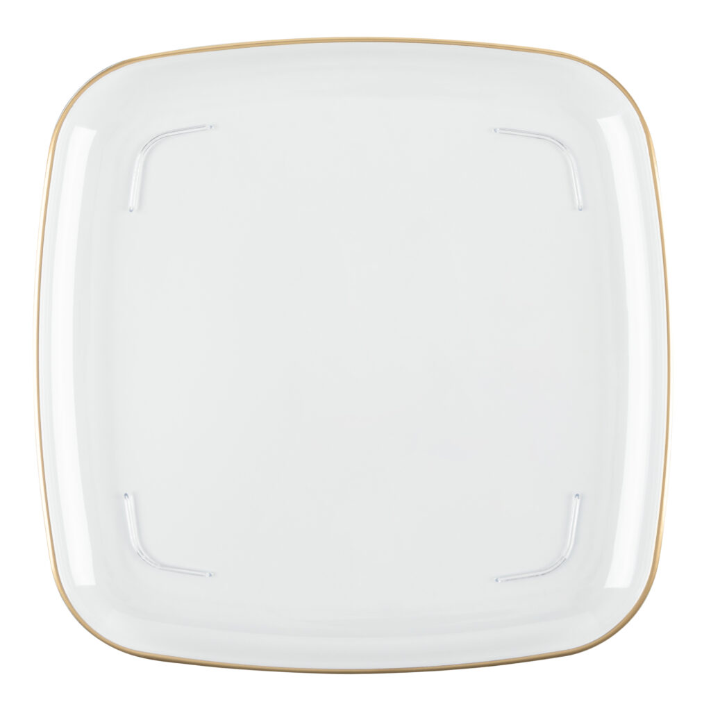 Tray 12" Sq Organic Clr/Go 2ct