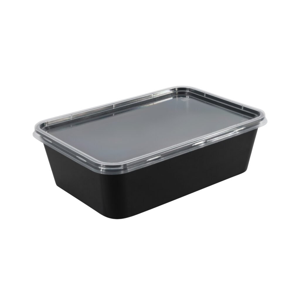 Microw 16oz Rect w/Lid 10ctBlk