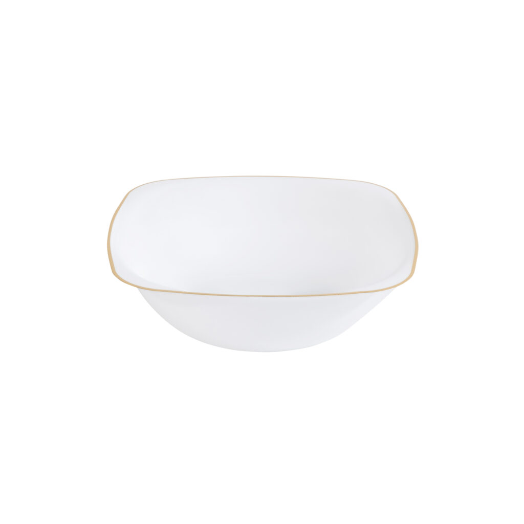 Organic Sq 6z Bowl WHT/GldRim
