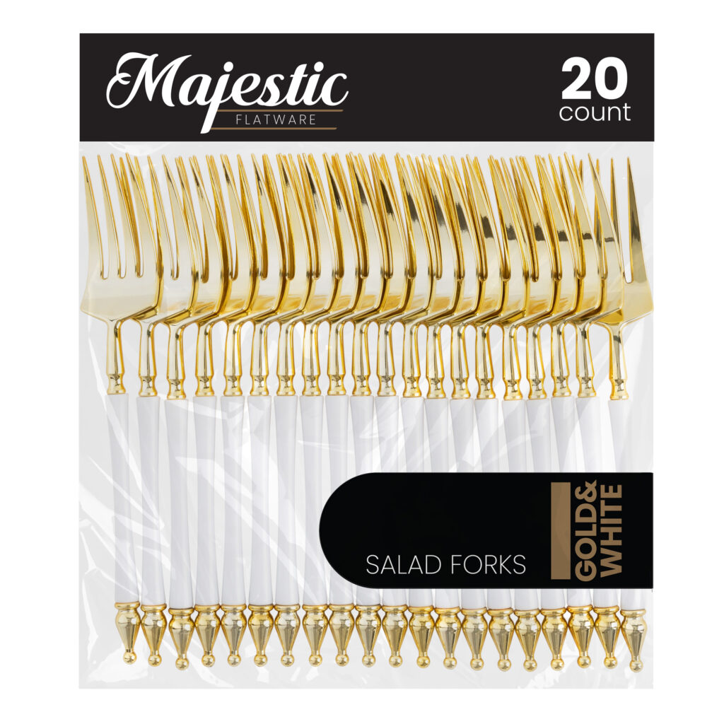 Majestic Wht/Gld Salad Fork20c