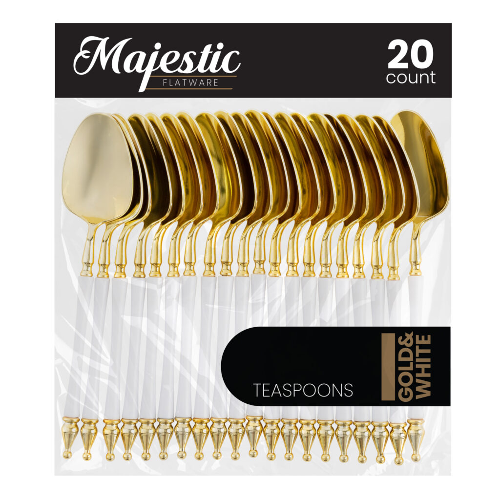 Majestic Wht/ Gold TeaSpn20ct