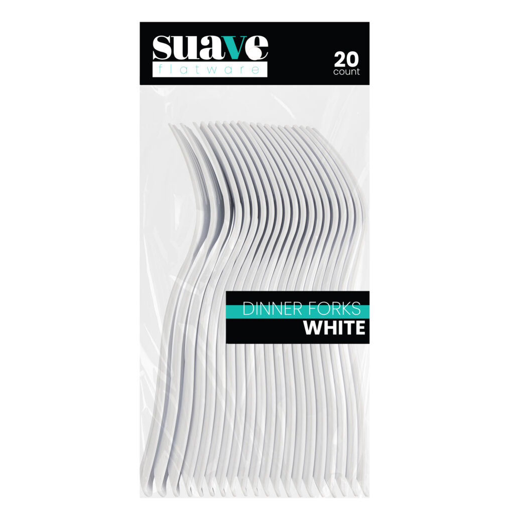 Suave WHITE Dinner Fork 20ct
