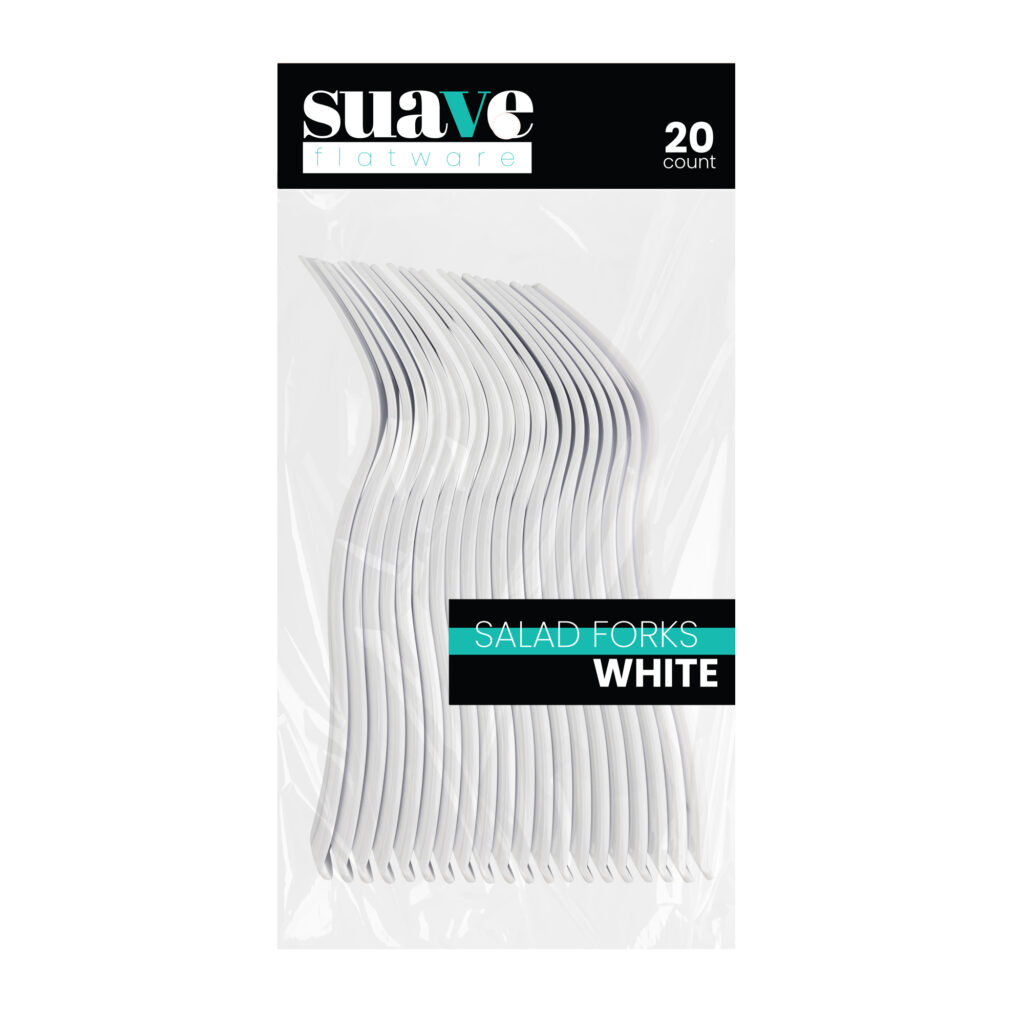 Suave WHITE Salad Fork 20ct