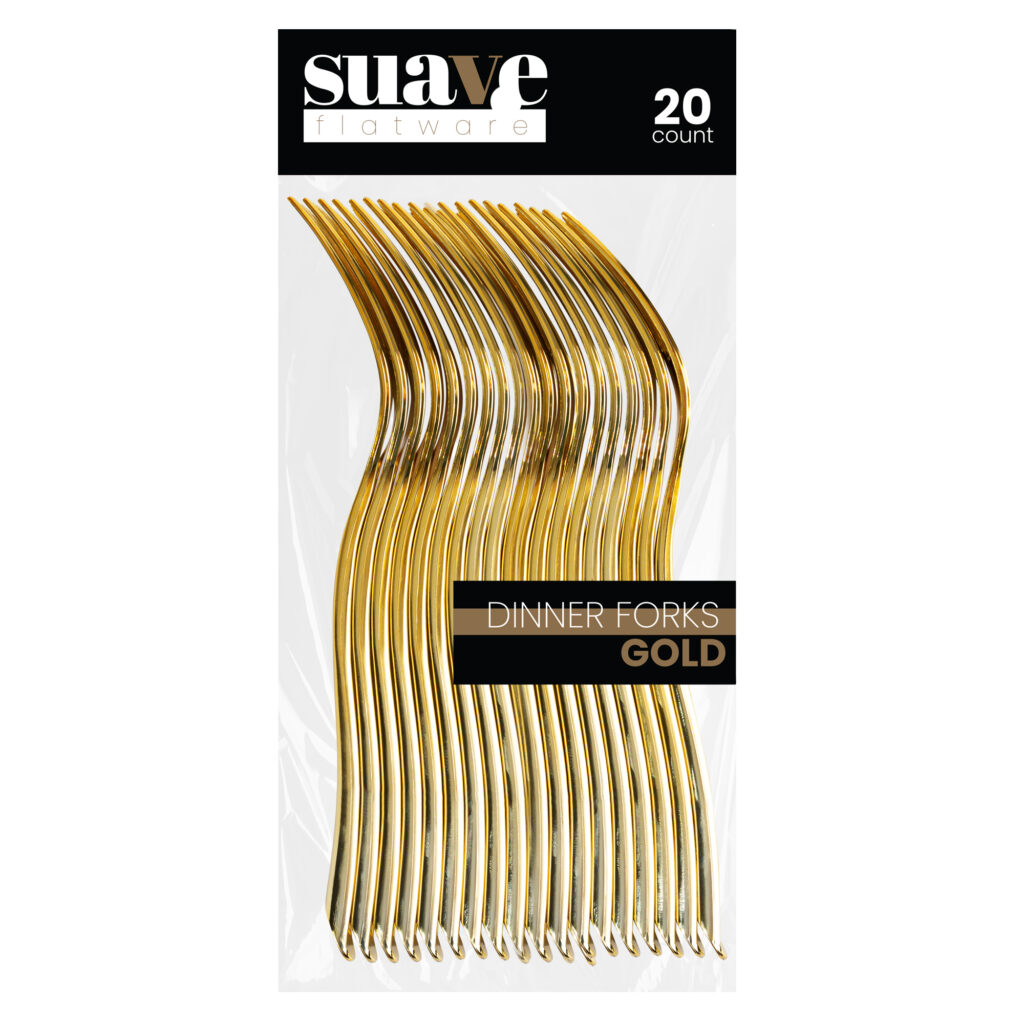 Suave Gold Dinner Fork 20ct