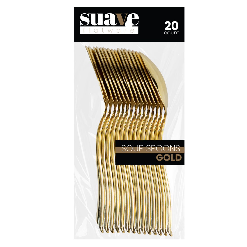 Suave Gold Soup Spoon 20ct