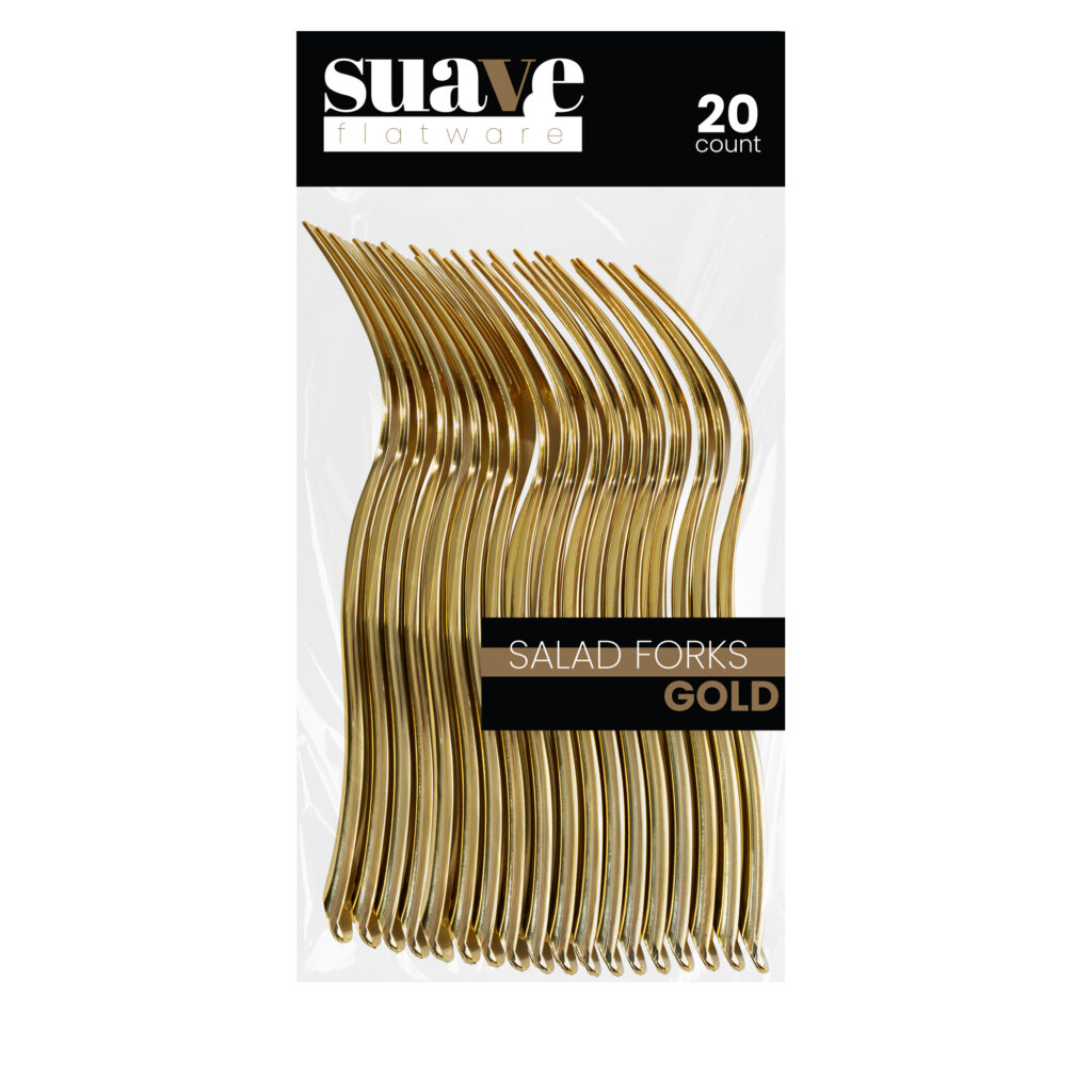 Suave Gold Salad Fork 20ct