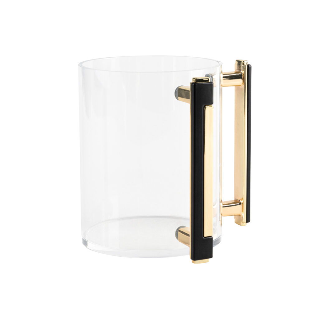 Washcup Acrylic Clear/Gold/Blk