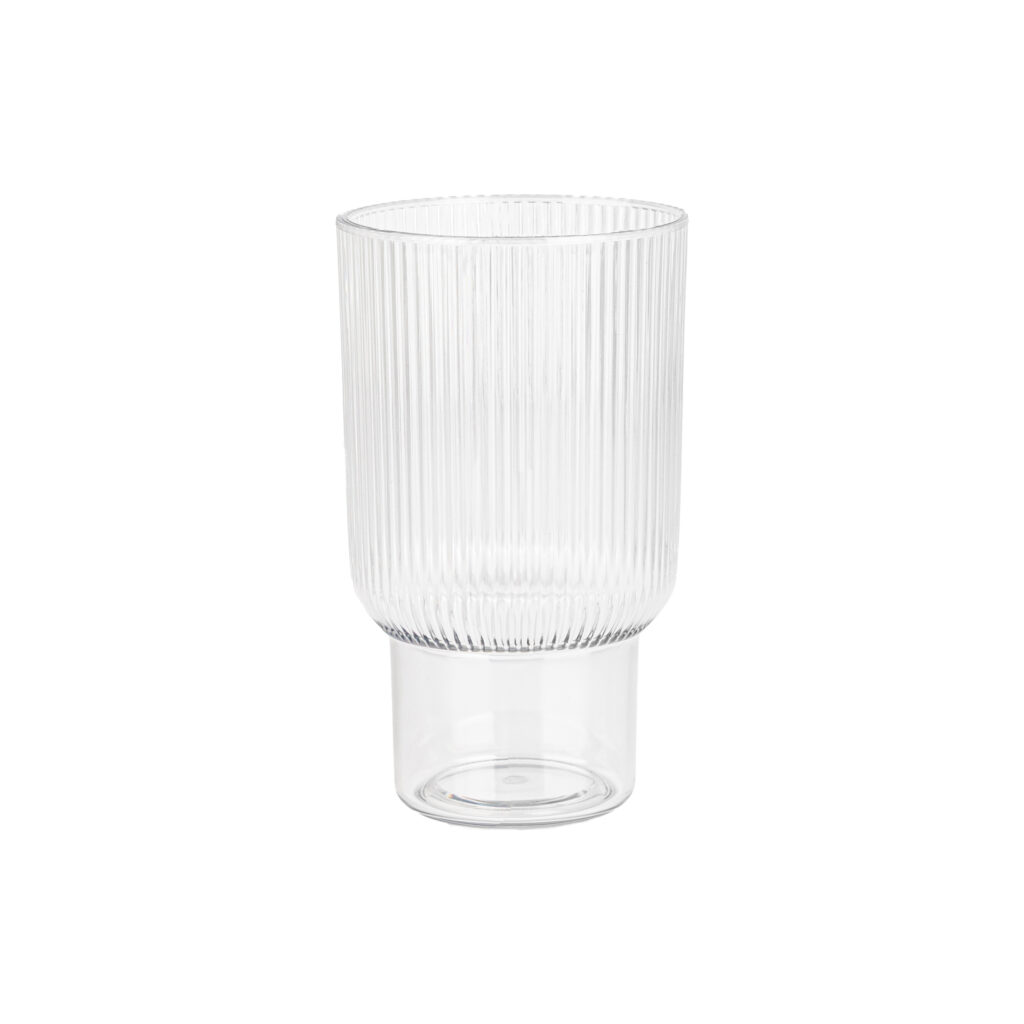 Tumbler 12oz.Ribbed Clear 6ct