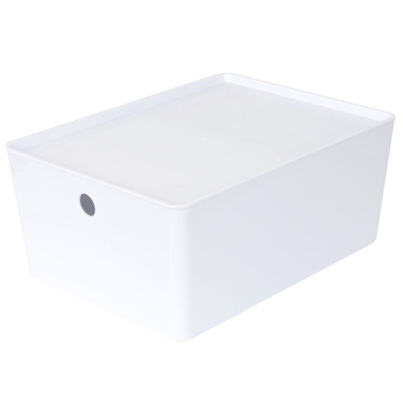 Bin w/Lid White 7x4x10 YBM
