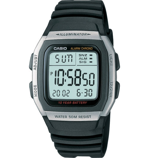 Casio Men Digital Silver 50M