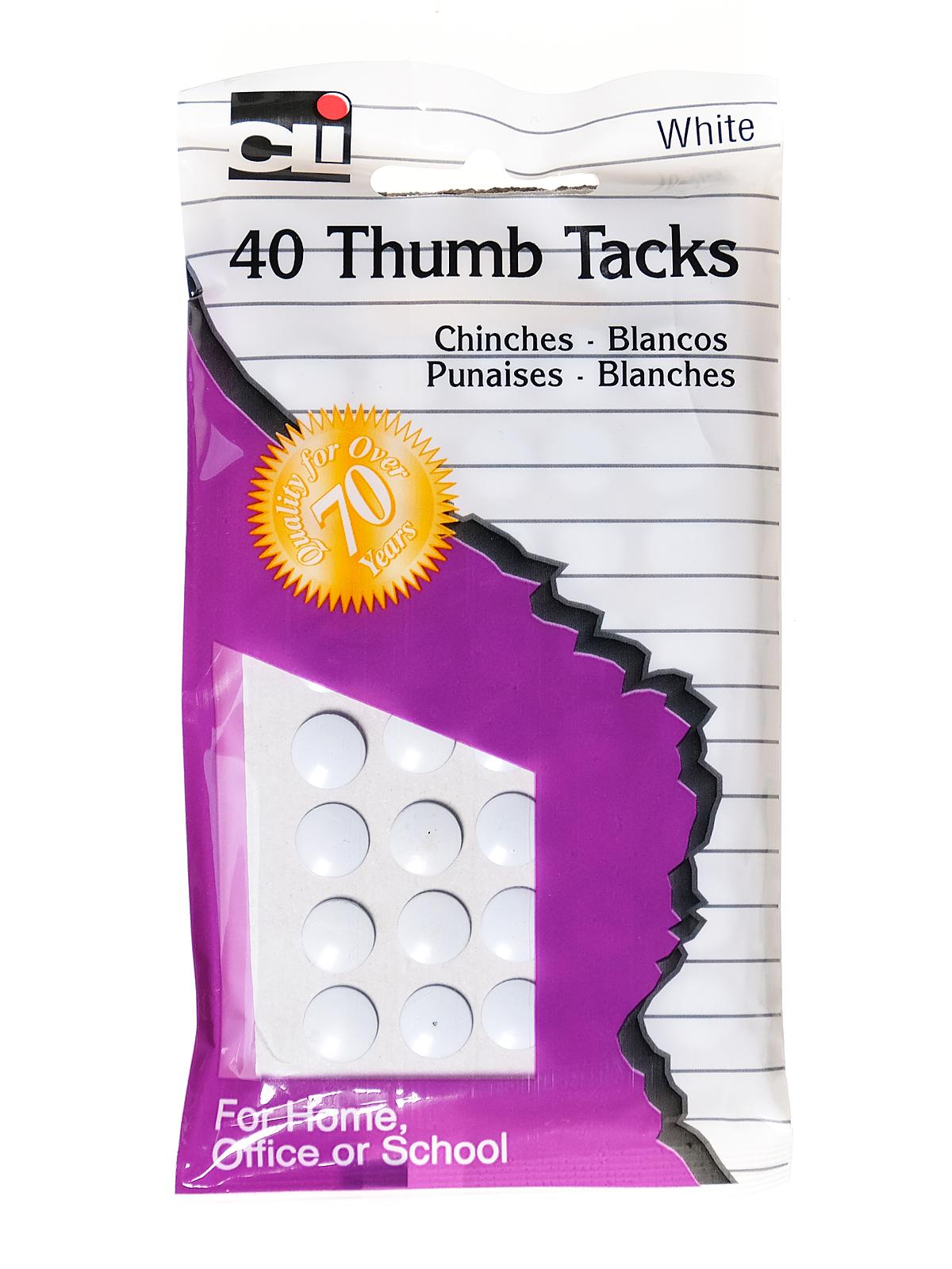 Thumbtacks White 40ct