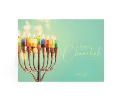 Chanukah Card Menorah 5pk CZNV