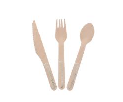 Chanukah Wood Cutlery - Silver