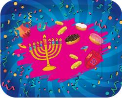 Chanukah Tray 3ct Sq-Multi