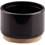 Leg Tip w/Felt Plastic 1" Blac