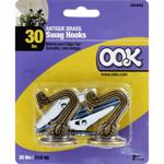 Swag Hooks Antique Brass 2ct